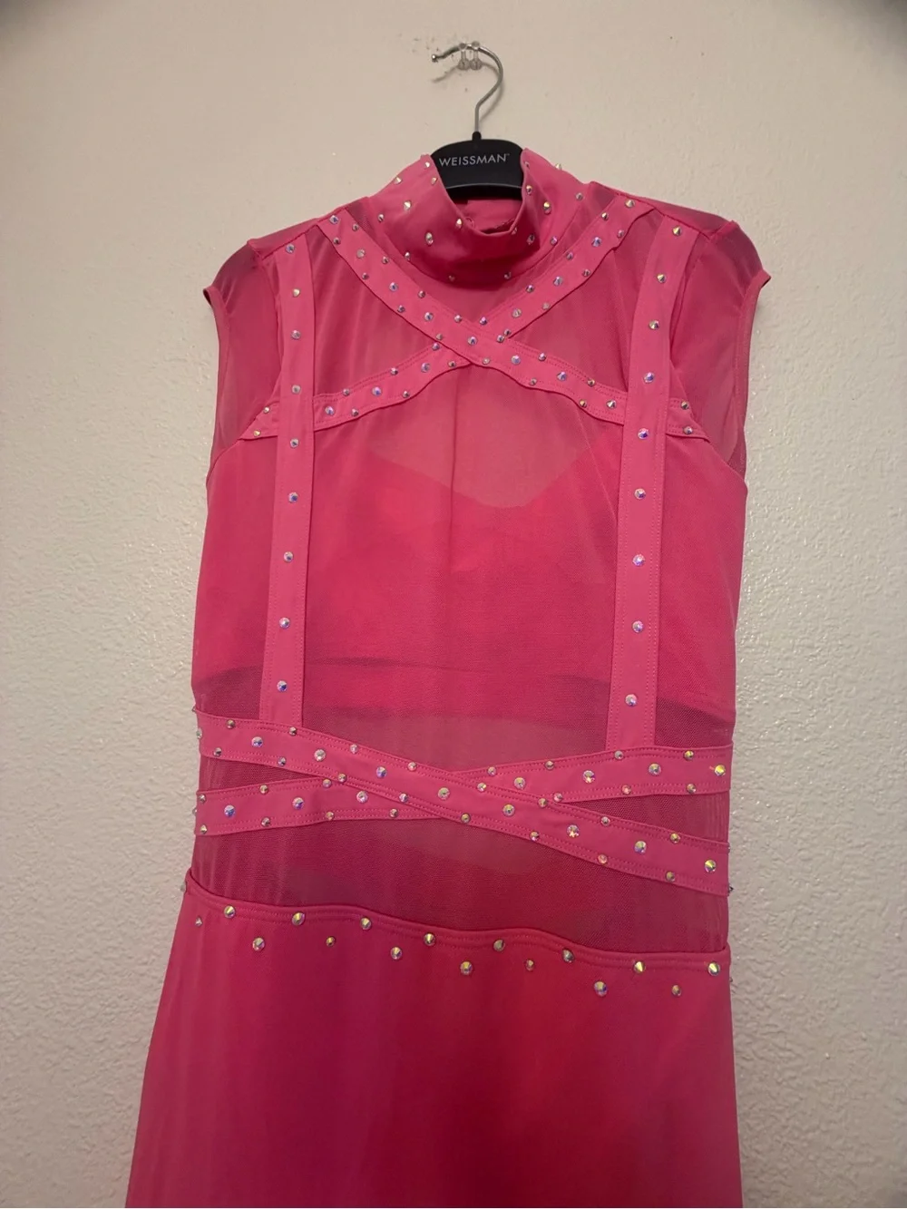 WEISSMAN Elite Dance Costume solo unitard hot pink CHILDHOOD DREAM MT11571 MA